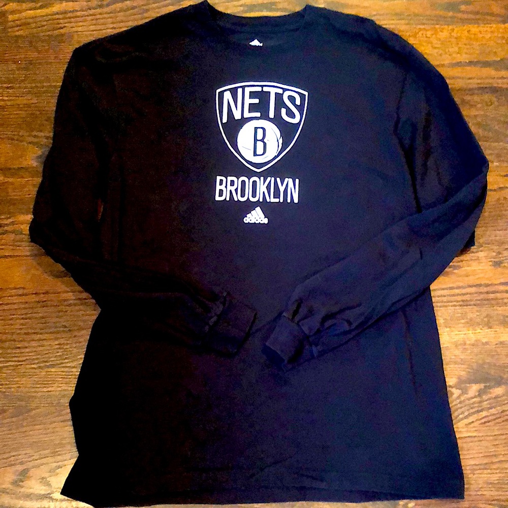 Brooklyn Nets Adidas Long Sleeve Shirt Mens XL